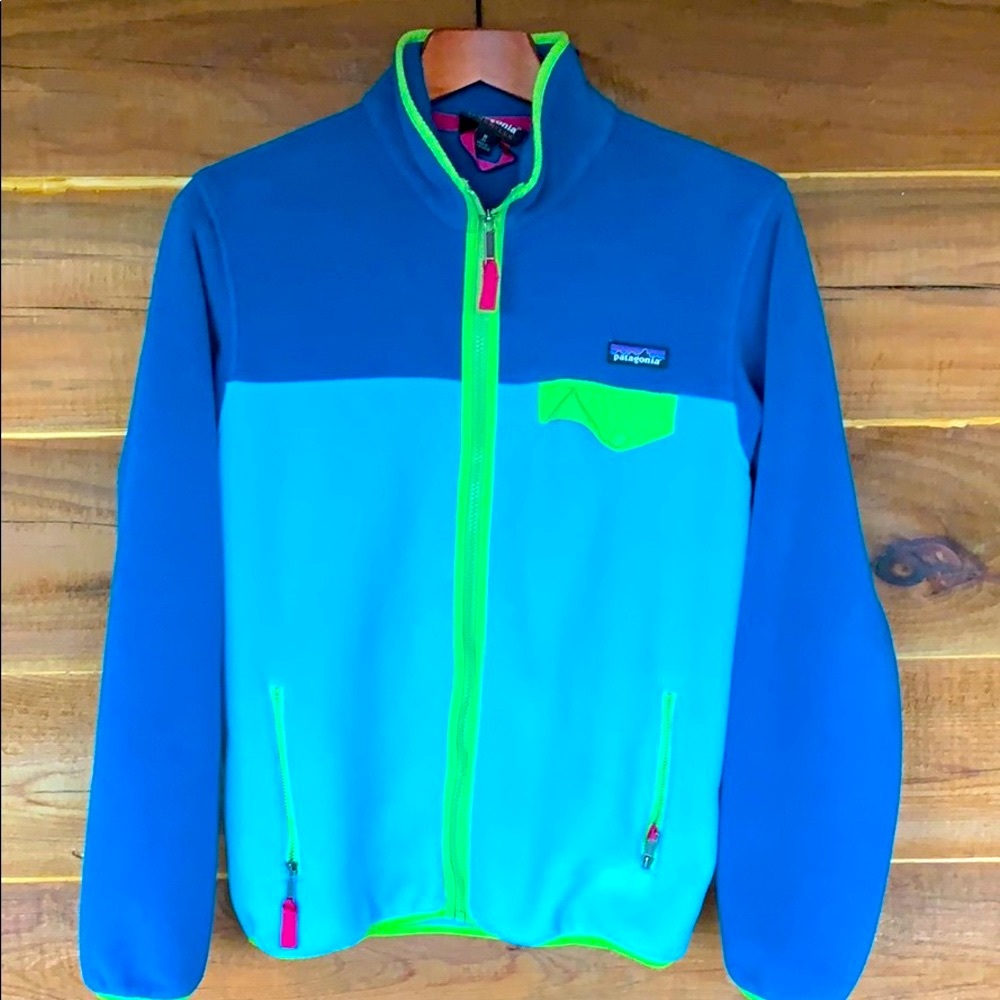 Patagonia Color Block Fleece Coat, medium